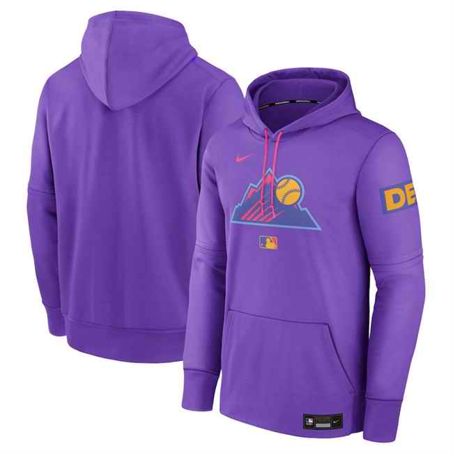 Men's Colorado Rockies Purple 2025 City Connect Collection Therma Pullover Hoodie
