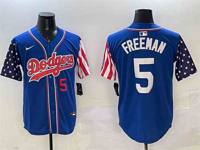 Men's Los Angeles Dodgers #5 Freddie Freeman Royal American Style Limited Stitched Baseball Jersey