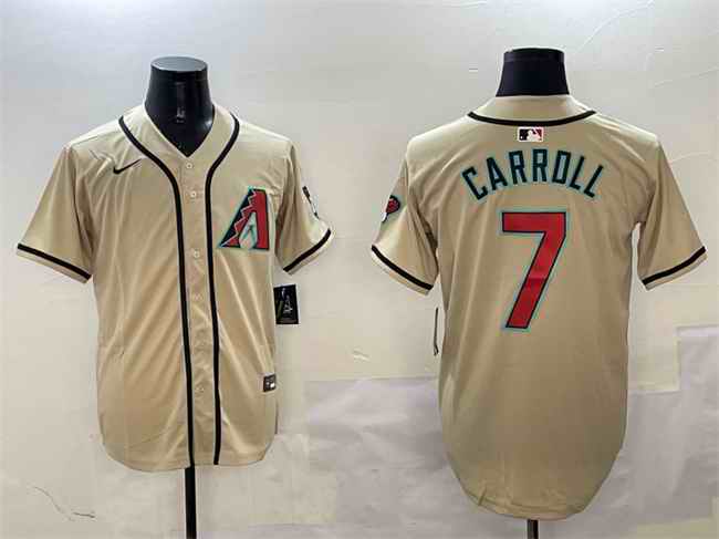 Men's Arizona Diamondbacks #7 Corbin Carroll Gold Limited Stitched Baseball Jersey