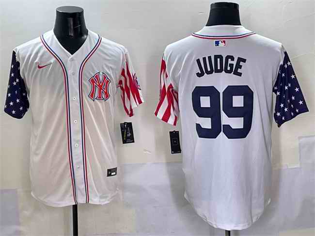 Men's New York Yankees #99 Aaron Judge White American Style Limited Stitched Baseball Jersey