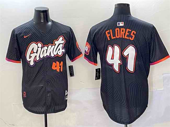 Men's San Francisco Giants #41 Wilmer Flores Anthracite 2025 City Connect Limited Stitched Baseball Jersey