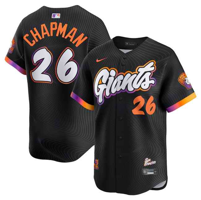 Men's San Francisco Giants #26 Matt Chapman Anthracite 2025 City Connect Limited Stitched Baseball Jersey