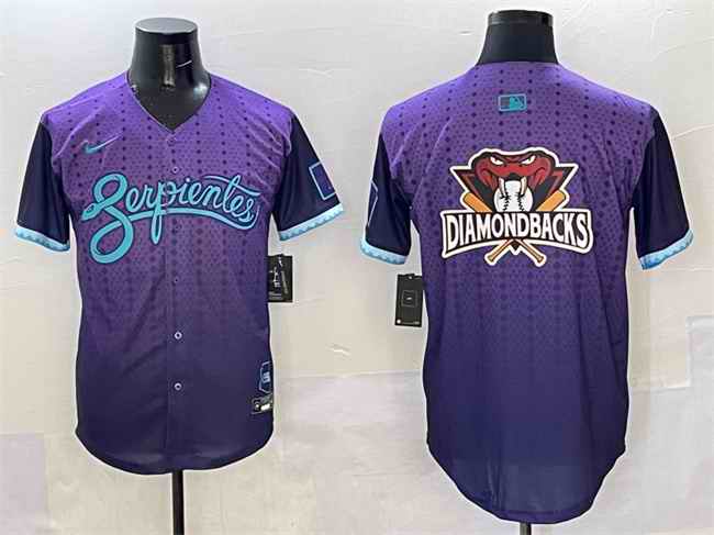 Men's Arizona Diamondbacks Team Big Logo Purple 2025 City Connect Limited Stitched Baseball Jersey