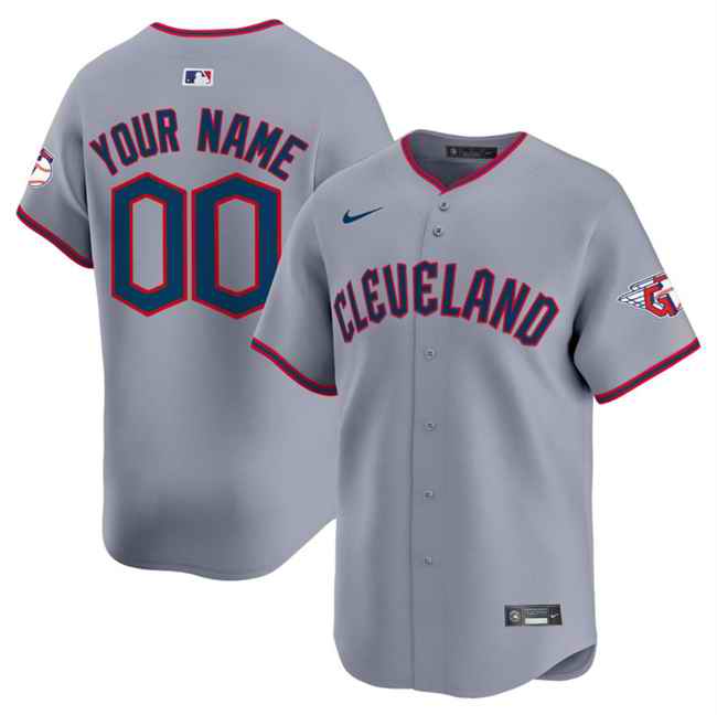 Men's Cleveland Guardians Active Player Custom Grey 2025 Alternate Limited Stitched Baseball Jersey
