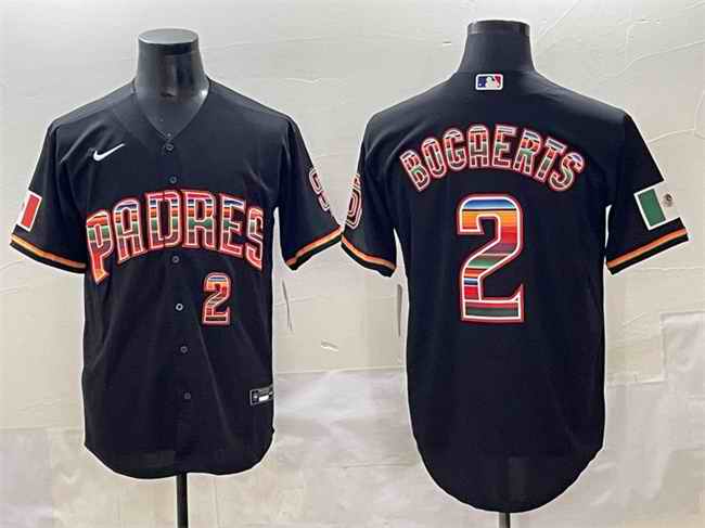 Men's San Diego Padres #2 Xander Bogaerts Black Mexico Cool Base Stitched Baseball Jersey