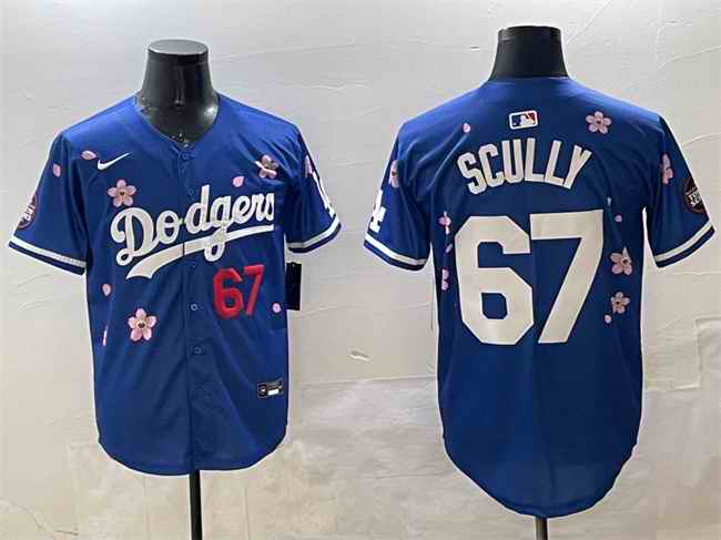 Men's Los Angeles Dodgers #67 Vin Scully Royal 2025 Tokyo Series Limited Stitched Baseball Jersey