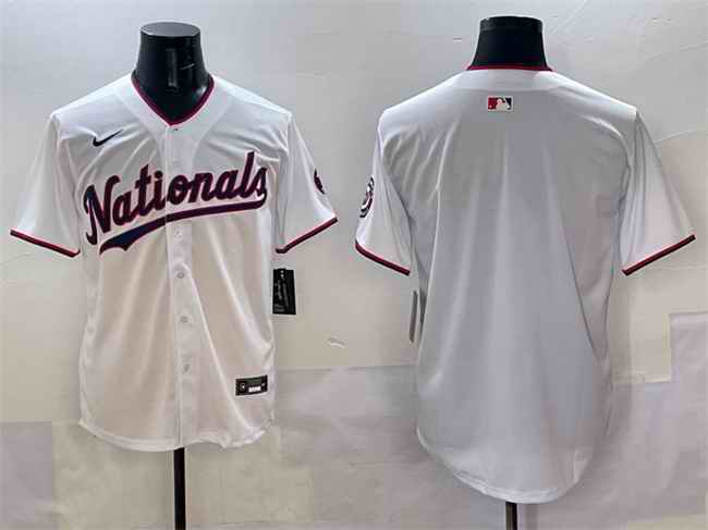 Men's Washington Nationals Blank White Limited Stitched Baseball Jersey