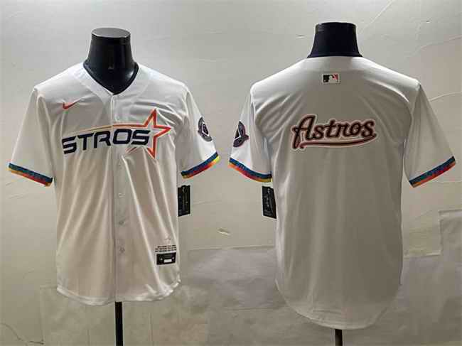 Men's Houston Astros Team Big Logo White 2025 City Connect Limited Stitched Baseball Jersey 003