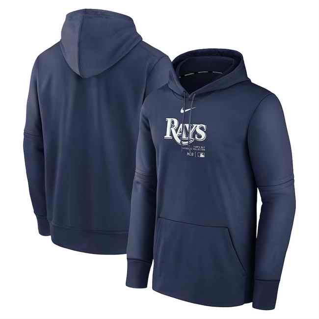 Men's Tampa Bay Rays Navy Collection Practice Performance Pullover Hoodie