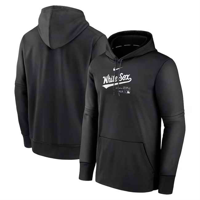 Men's Chicago White Sox Black Collection Practice Performance Pullover Hoodie
