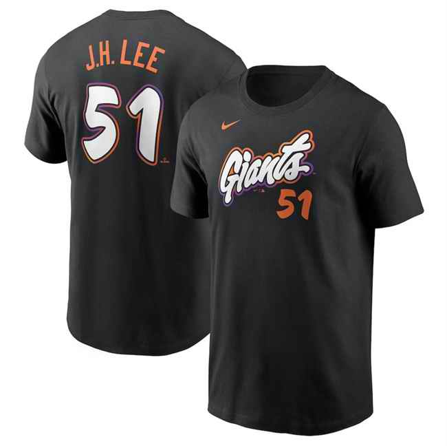 Men's San Francisco Giants #51 Jung Hoo Lee Anthracite 2025 City Connect Fuse Name & Number T-Shirt