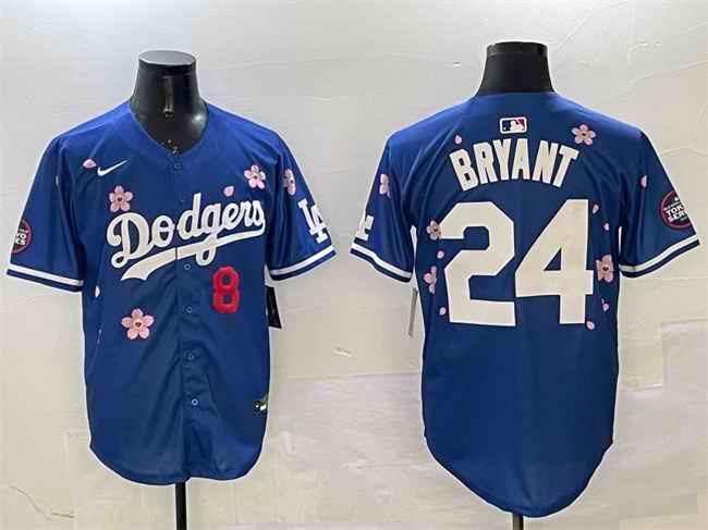 Men's Los Angeles Dodgers Front #8 Back #24 Kobe Bryant Royal 2025 Tokyo Series Limited Stitched Baseball Jersey