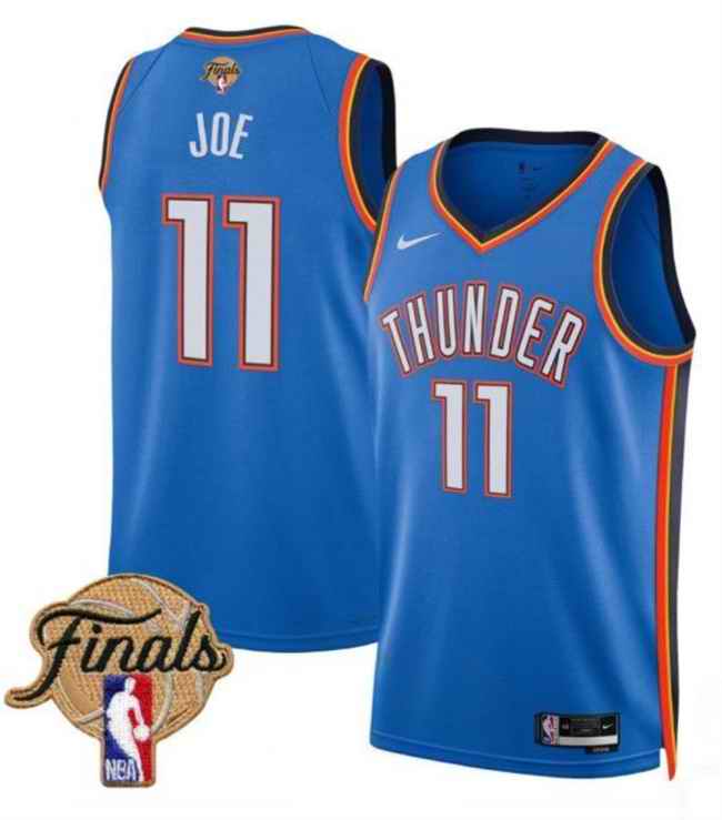 Men's Oklahoma City Thunder #11 Isaiah Joe Blue 2025 Icon Edition Stitched Basketball Jersey