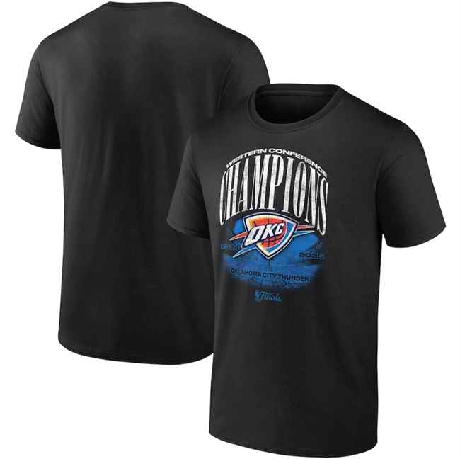 Men's Oklahoma City Thunder Black 2025 Western Conference Champions Box Out T-Shirt
