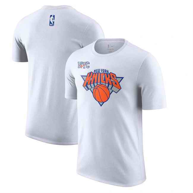 Men's New York Knicks White 2024/25 City Edition Essential Logo T-Shirt