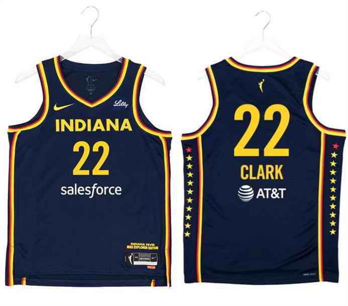 Men's Indiana Fever #22 Caitlin Clark Navy Stitched Basketball Jersey
