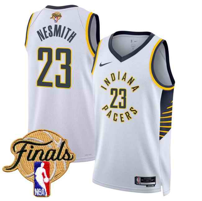 Men's Indiana Pacers #23 Aaron Nesmith White 2025 Finals Association Edition Stitched Basketball Jersey