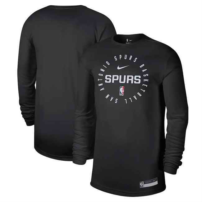 Men's San Antonio Spurs Black 2024/25 Legend On-Court Practice Long Sleeve T-Shirt