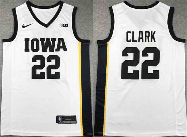 Men's Iowa Hawkeyes #22 Caitlin Clark White 2024  Stitched Jersey