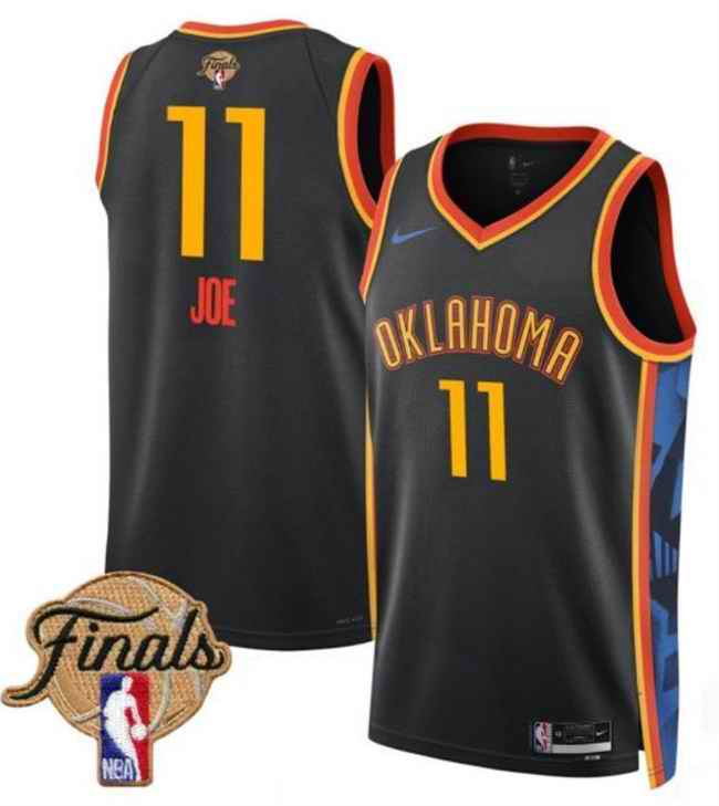 Men's Oklahoma City Thunder #11 Isaiah Joe Black 2024/25 City Edition Stitched Basketball Jersey