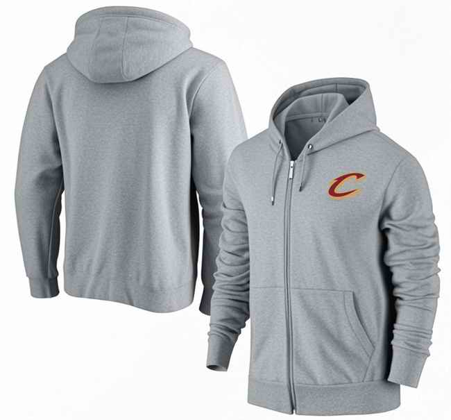 Men's Cleveland Cavaliers Gray Primary Logo Full-Zip Hoodie