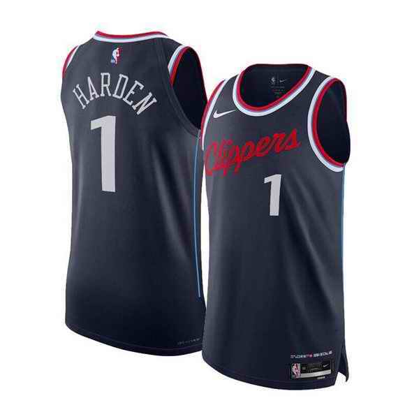 Men's Los Angeles Clippers #1 James Harden Navy 2024/25 Icon Edition Stitched Basketball Jersey