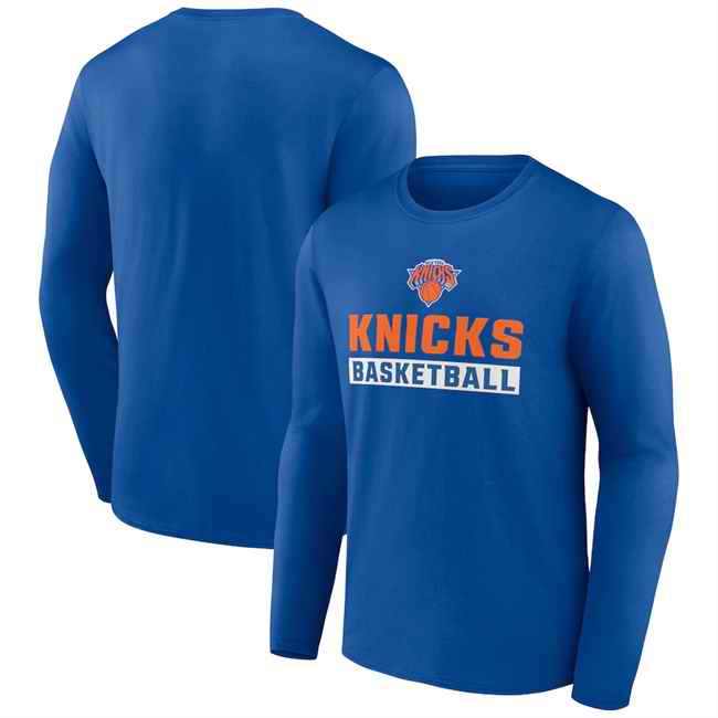 Men's New York Knicks Royal Let's Go Long Sleeve T-Shirt