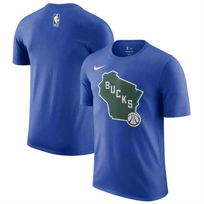 Men's Milwaukee Bucks Royal 2024/25 City Edition Essential Logo T-Shirt