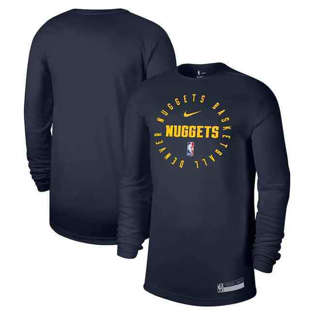 Men's Denver Nuggets Navy 2024/25 Legend On-Court Practice Long Sleeve T-Shirt