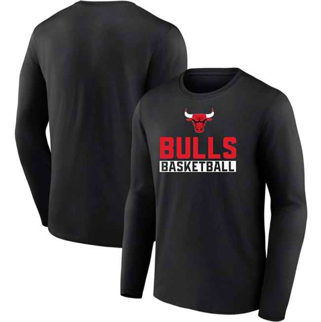 Men's Chicago Bulls Black Let's Go Long Sleeve T-Shirt