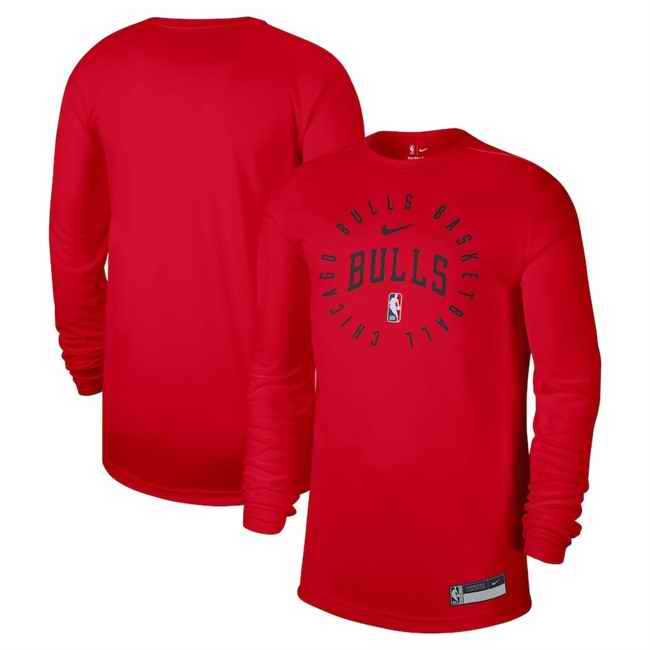 Men's Chicago Bulls Red 2024/25 Legend On-Court Practice Long Sleeve T-Shirt