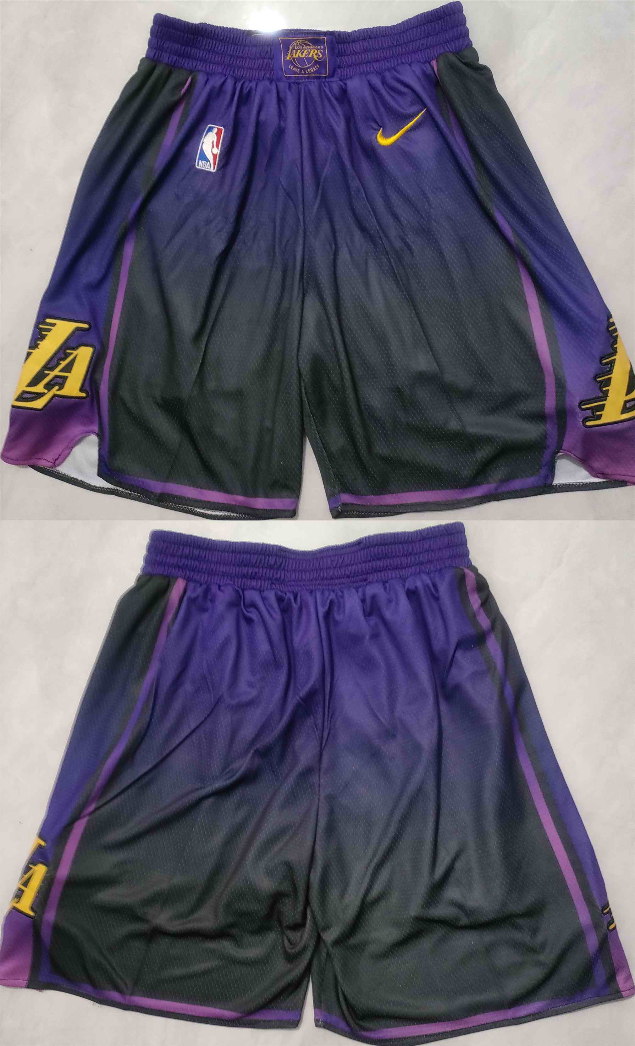 Men's Los Angeles Lakers Purple/Black Shorts (Run Small)