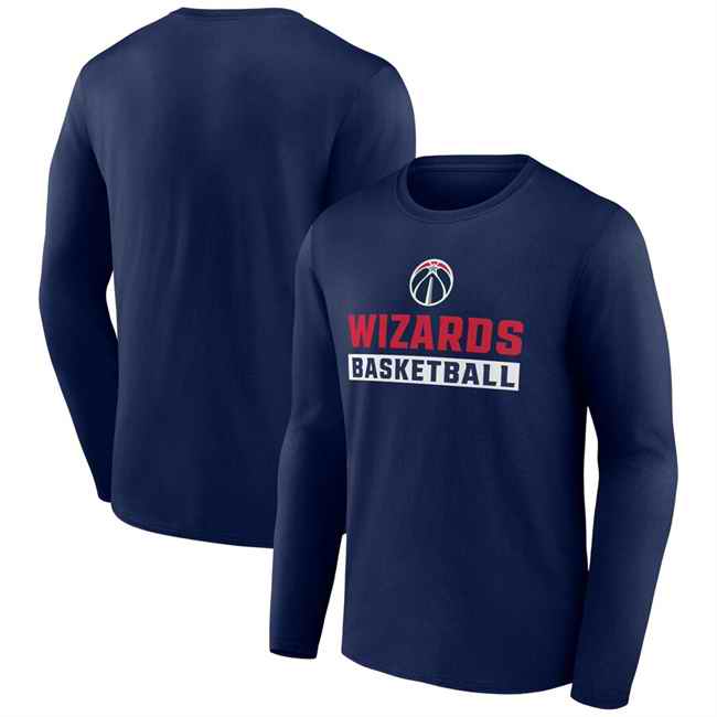 Men's Washington Wizards Navy Let's Go Long Sleeve T-Shirt