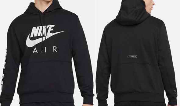 Men's Black Brushed-back Pullover Hoodie