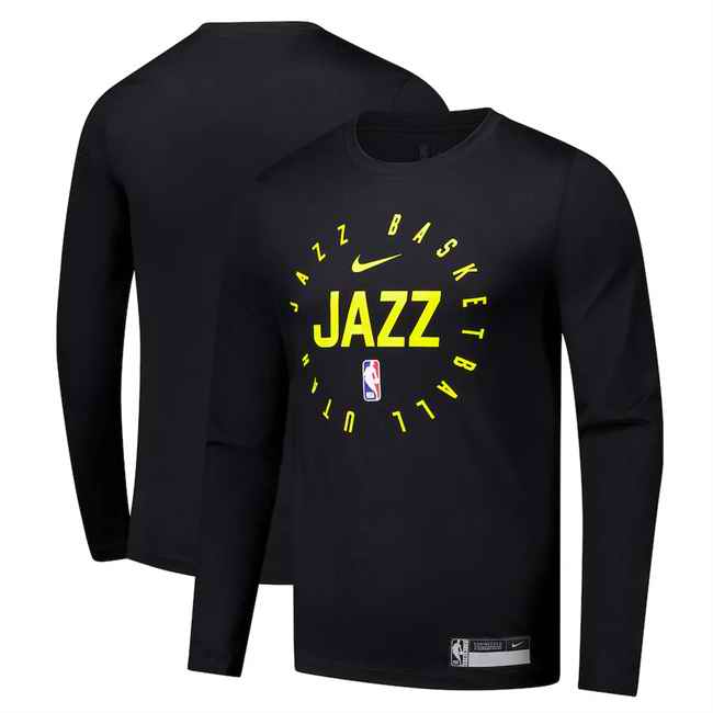 Men's Utah Jazz Black 2024/25 Legend On-Court Practice Long Sleeve T-Shirt