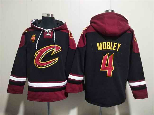 Men's Cleveland Cavaliers #4 Evan Mobley Black/Red Ageless Must-Have Lace-Up Pullover Hoodie