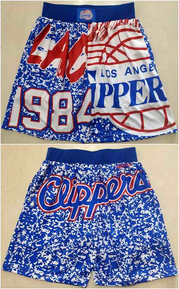 Men's Los Angeles Clippers Blue Shorts (Run Small)