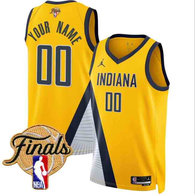 Men's Indiana Pacers Active Player Custom Yellow 2025 Finals Statement Edition Stitched Basketball Jersey
