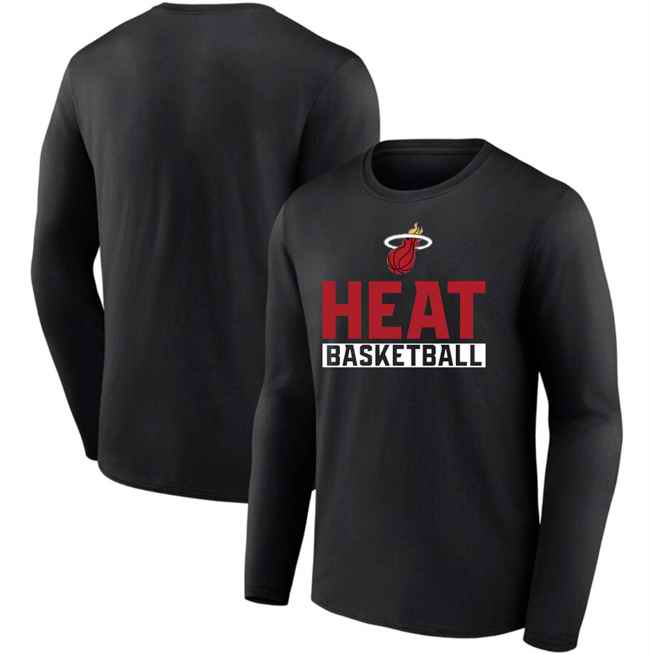 Men's Miami Heat Black Let's Go Long Sleeve T-Shirt