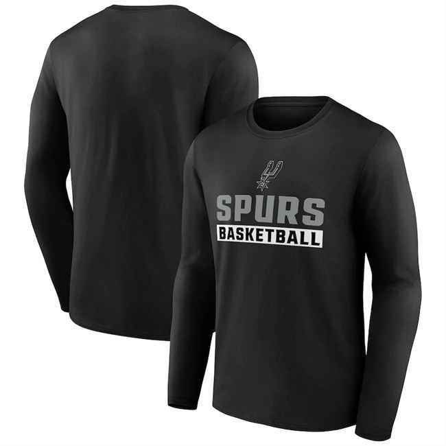 Men's San Antonio Spurs Black Let's Go Long Sleeve T-Shirt