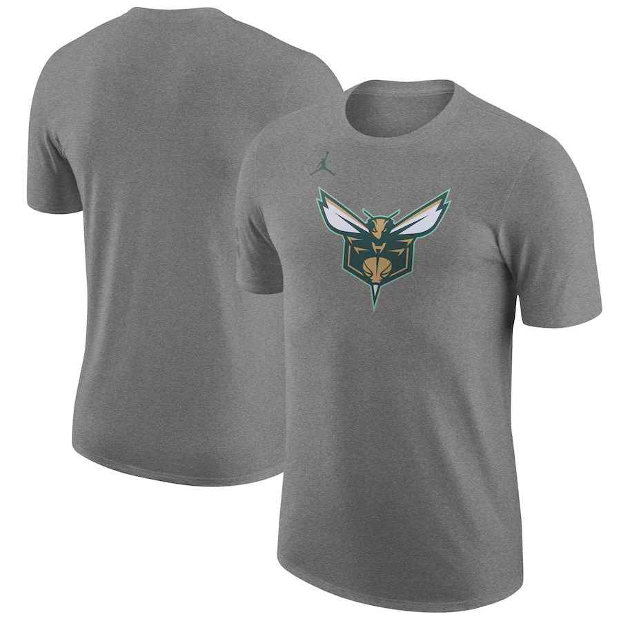 Men's Charlotte Hornets Grey 2024/25 City Edition Essential Logo T-Shirt