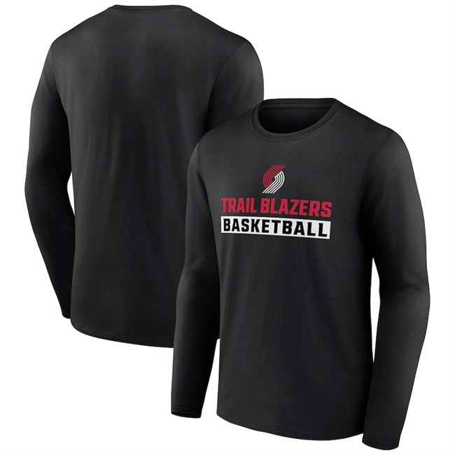 Men's Portland Trail Blazers Black Let's Go Long Sleeve T-Shirt