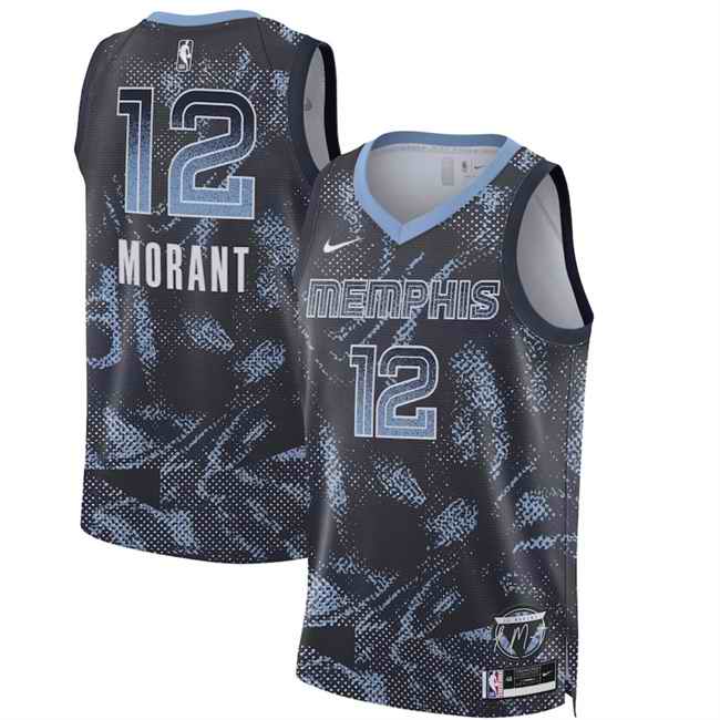 Men's Memphis Grizzlies #12 Ja Morant Navy 2025 Select Series Swingman Stitched Basketball Jersey