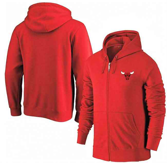 Men's Chicago Bulls Red Primary Logo Full-Zip Hoodie