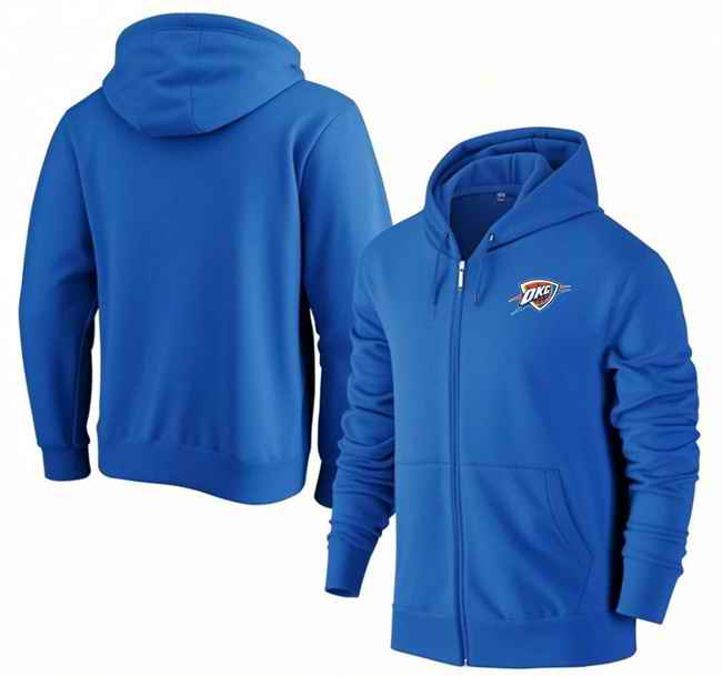 Men's Oklahoma City Thunder Blue Primary Logo Full-Zip Hoodie