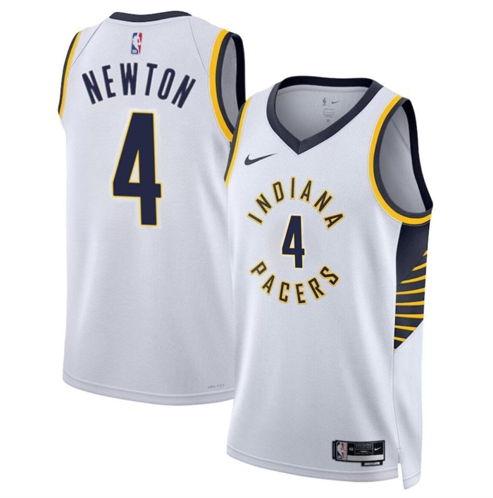 Men's Indiana Pacers #4 Tristen Newton White 2024 Draft Association Edition  Stitched Basketball Jersey