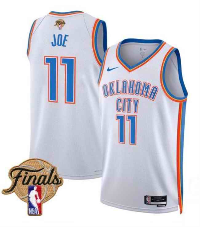 Men's Oklahoma City Thunder #11 Isaiah Joe White 2025 Association Edition Stitched Basketball Jersey