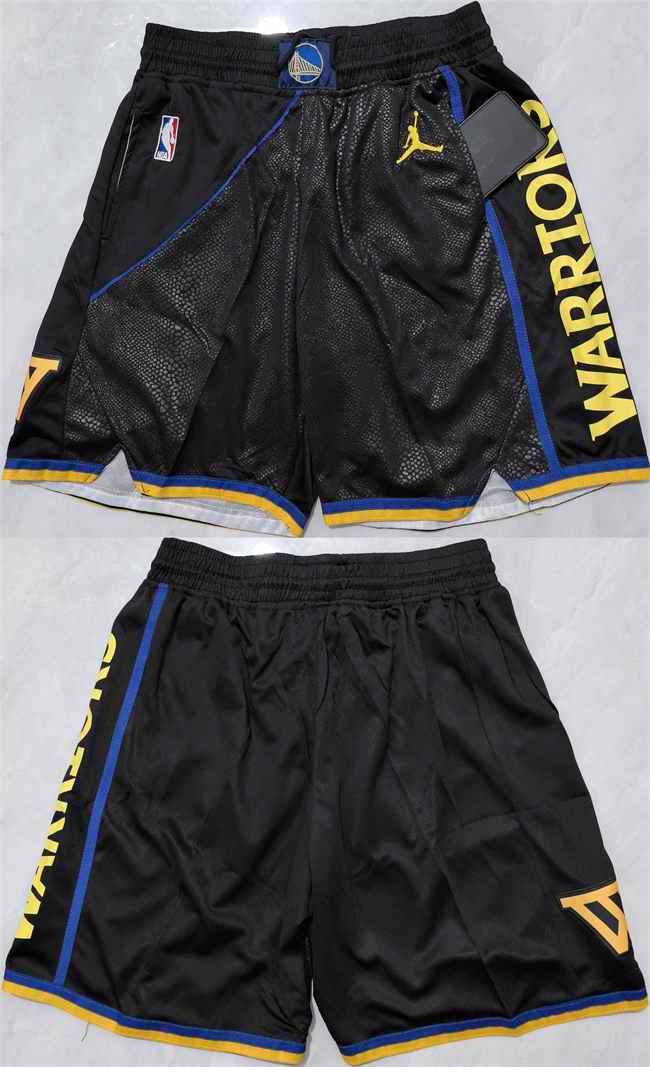 Men's Golden State Warriors Black Shorts(Run Small)