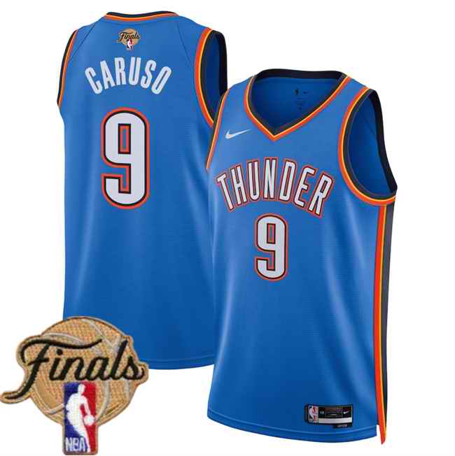 Men's Oklahoma City Thunder #9 Alex Caruso Blue 2025 Icon Edition Stitched Basketball Jersey