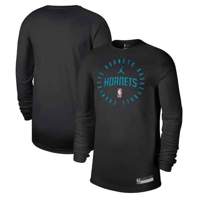 Men's Charlotte Hornets Black 2024/25 Legend On-Court Practice Long Sleeve T-Shirt